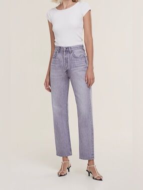 Agolde 90’s pinchwait jeans high waist size 24 inseam 29” button fly purple